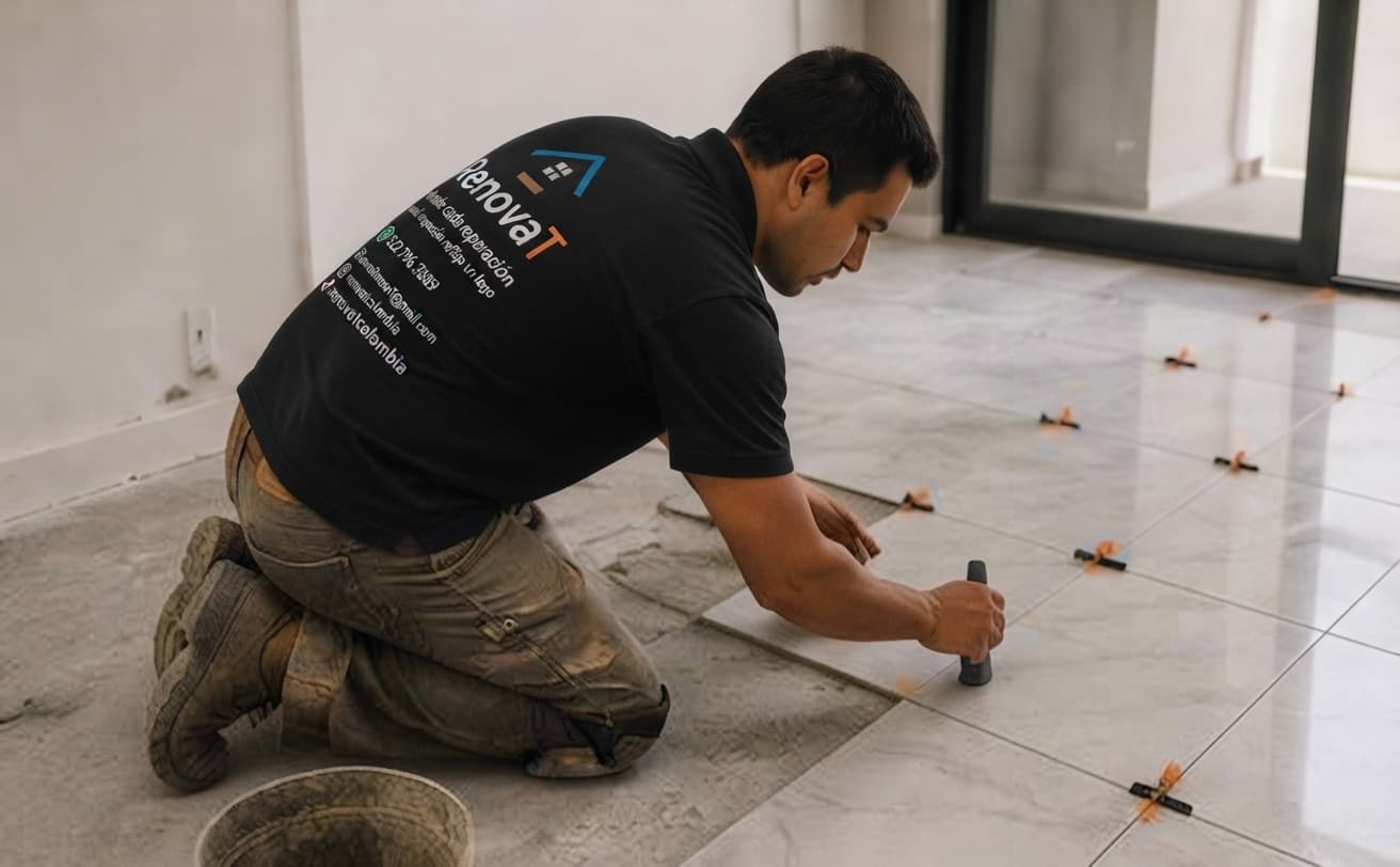 Instalación de piso en porcelanato